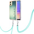 For Samsung Galaxy A05 Electroplating Dual-side IMD Phone Case with Lanyard(Smile)