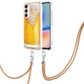 For Samsung Galaxy A05s Electroplating Dual-side IMD Phone Case with Lanyard(Draft Beer)