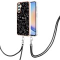 For Samsung Galaxy A25 5G Electroplating Dual-side IMD Phone Case with Lanyard(Equation)