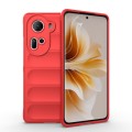 For OPPO Reno11 5G Global Magic Shield TPU + Flannel Phone Case(Red)