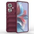 For OPPO Reno11 F 5G Global Magic Shield TPU + Flannel Phone Case(Wine Red)
