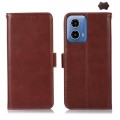 For Motorola Moto G34 Magnetic Crazy Horse Texture Genuine Leather RFID Phone Case(Brown)