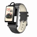 K80 1.57 inch Leather Band IP67 Earphone Detachable Smart Watch Support Bluetooth Call(Black)