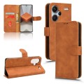 For Xiaomi Redmi Note 13 Pro+ 5G Skin Feel Magnetic Flip Leather Phone Case(Brown)