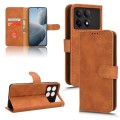 For Xiaomi Redmi K70E Skin Feel Magnetic Flip Leather Phone Case(Brown)