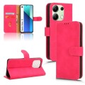 For Xiaomi Redmi Note 13 4G Skin Feel Magnetic Flip Leather Phone Case(Rose Red)