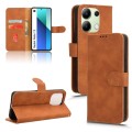 For Xiaomi Redmi Note 13 4G Skin Feel Magnetic Flip Leather Phone Case(Brown)
