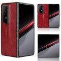 For Honor Magic V2 RSR Porsche Design Cow Pattern Sewing Back Cover Phone Case(Red)