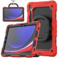 For Samsung Galaxy Tab S9 D Type Silicone Hybrid PC Tablet Case with Handle Holder(Red)