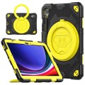 For Samsung Galaxy Tab S9 Spider Rotation Handle Silicone Hybrid PC Tablet Case(Black Yellow)