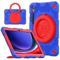 For Samsung Galaxy Tab S9 Spider Rotation Handle Silicone Hybrid PC Tablet Case(Red Blue)