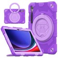 For Samsung Galaxy Tab S9 Spider Rotation Handle Silicone Hybrid PC Tablet Case(Purple)