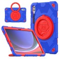 For Samsung Galaxy Tab S9+ Spider Rotation Handle Silicone Hybrid PC Tablet Case(Red Blue)