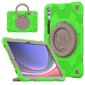 For Samsung Galaxy Tab S9+ Spider Rotation Handle Silicone Hybrid PC Tablet Case(Grey Green)