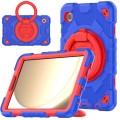 For Samsung Galaxy Tab A9 Spider Rotation Handle Silicone Hybrid PC Tablet Case(Red Blue)