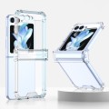 For Samsung Galaxy Z Flip5 GKK Electroplated Airbag Hinge Shockproof Phone Case with Ring Holder(Tra