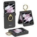 For Samsung Galaxy Z Flip5 GKK Integrated Magnetic Hinge Phone Case with Ring Holder(Black)