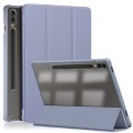 For Samsung Galaxy Tab S9+ Acrylic 3-folding Smart Leather Tablet Case(Lavender Purple)