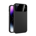 For iPhone SE 2022/2020/8/7 Large Glass Window PC Phone Case with Integrated Lens Film(Black)