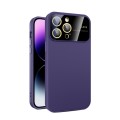 For iPhone 13 Pro Max Large Glass Window PC Phone Case with Integrated Lens Film(Dark Purple)