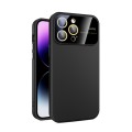 For iPhone 13 Pro Max Large Glass Window PC Phone Case with Integrated Lens Film(Black)