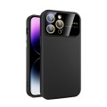 For iPhone 13 Pro Large Glass Window PC Phone Case with Integrated Lens Film(Black)