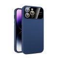 For iPhone 12 Pro Large Glass Window PC Phone Case with Integrated Lens Film(Royal Blue)