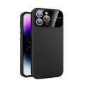 For iPhone 12 Pro Large Glass Window PC Phone Case with Integrated Lens Film(Black)