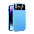 For iPhone 11 Pro Max Large Glass Window PC Phone Case with Integrated Lens Film(Sky Blue)
