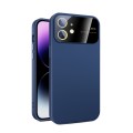 For iPhone 11 Large Glass Window PC Phone Case with Integrated Lens Film(Royal Blue)