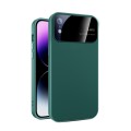 For iPhone XR Large Glass Window PC Phone Case with Integrated Lens Film(Green)