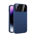 For iPhone XS Max Large Glass Window PC Phone Case with Integrated Lens Film(Royal Blue)