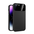 For iPhone 8 Plus/7 Plus Large Glass Window PC Phone Case with Integrated Lens Film(Black)