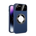 For iPhone SE 2022/2020/8/7 Large Glass Window Magnetic Magsafe Phone Case with Lens Film(Royal Blue