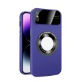 For iPhone XS Max Large Glass Window Magnetic Magsafe Phone Case with Lens Film(Dark Purple)