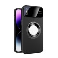 For iPhone XS Max Large Glass Window Magnetic Magsafe Phone Case with Lens Film(Black)