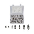 130 PCS Adjustable Single Ear Plus Stainless Steel Hydraulic Hose Clamps O-Clips Pipe Fuel Air with