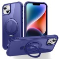 For iPhone 14 Plus MagSafe Magnetic Holder Phone Case(Klein Blue)