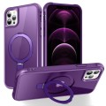 For iPhone 13 Pro Max / 12 Pro Max MagSafe Magnetic Holder Phone Case(Purple)