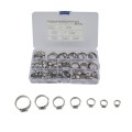 90 PCS Adjustable Single Ear Plus Stainless Steel Hydraulic Hose Clamps O-Clips Pipe Fuel Air with E