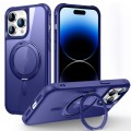 For iPhone 14 Pro Max MagSafe Magnetic Rotating Holder Phone Case(Klein Blue)