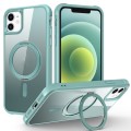 For iPhone 12 / 12 Pro MagSafe Magnetic Rotating Holder Phone Case(Lake Blue)