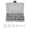 80 PCS Adjustable Single Ear Plus Stainless Steel Hydraulic Hose Clamps O-Clips Pipe Fuel Air with E