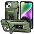 For iPhone 13 Sliding Camshield Holder Phone Case(Alpine Green)