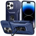 For iPhone 14 Pro Sliding Camshield Holder Phone Case(Blue)