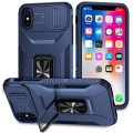 For iPhone XS Max Sliding Camshield Holder Phone Case(Blue)