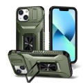For iPhone 13 mini Sliding Camshield Holder Phone Case(Alpine Green)