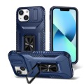 For iPhone 13 mini Sliding Camshield Holder Phone Case(Blue)