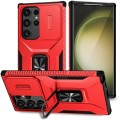 For Samsung Galaxy S24 Ultra 5G Sliding Camshield Holder Phone Case(Red)