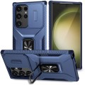 For Samsung Galaxy S24 Ultra 5G Sliding Camshield Holder Phone Case(Blue)